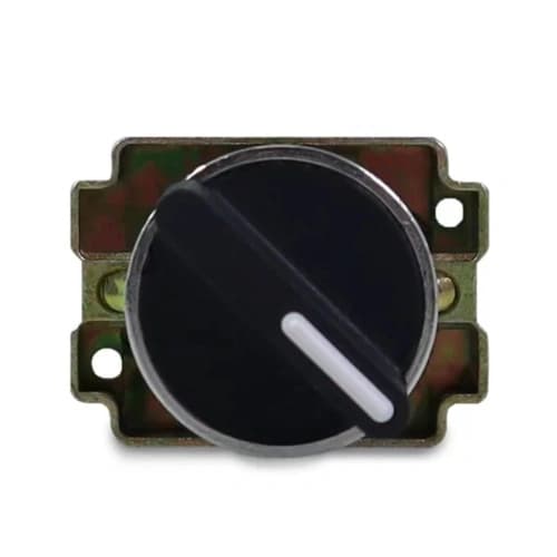 Comutador metálico manopla curta 22mm preto 2 posições fixas 1NA HB2-BD21
