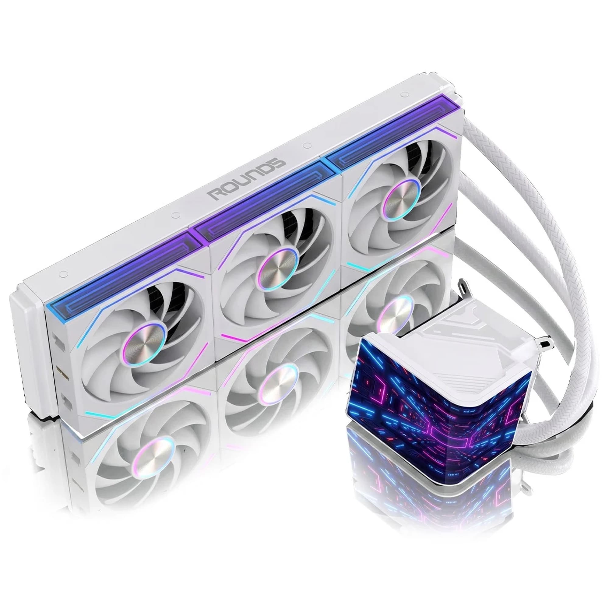 WATERCOOLER R5 HORIZON WHITE ARGB TELA PANORAMICA CURVA DE 6,67 360MM TDP 300W