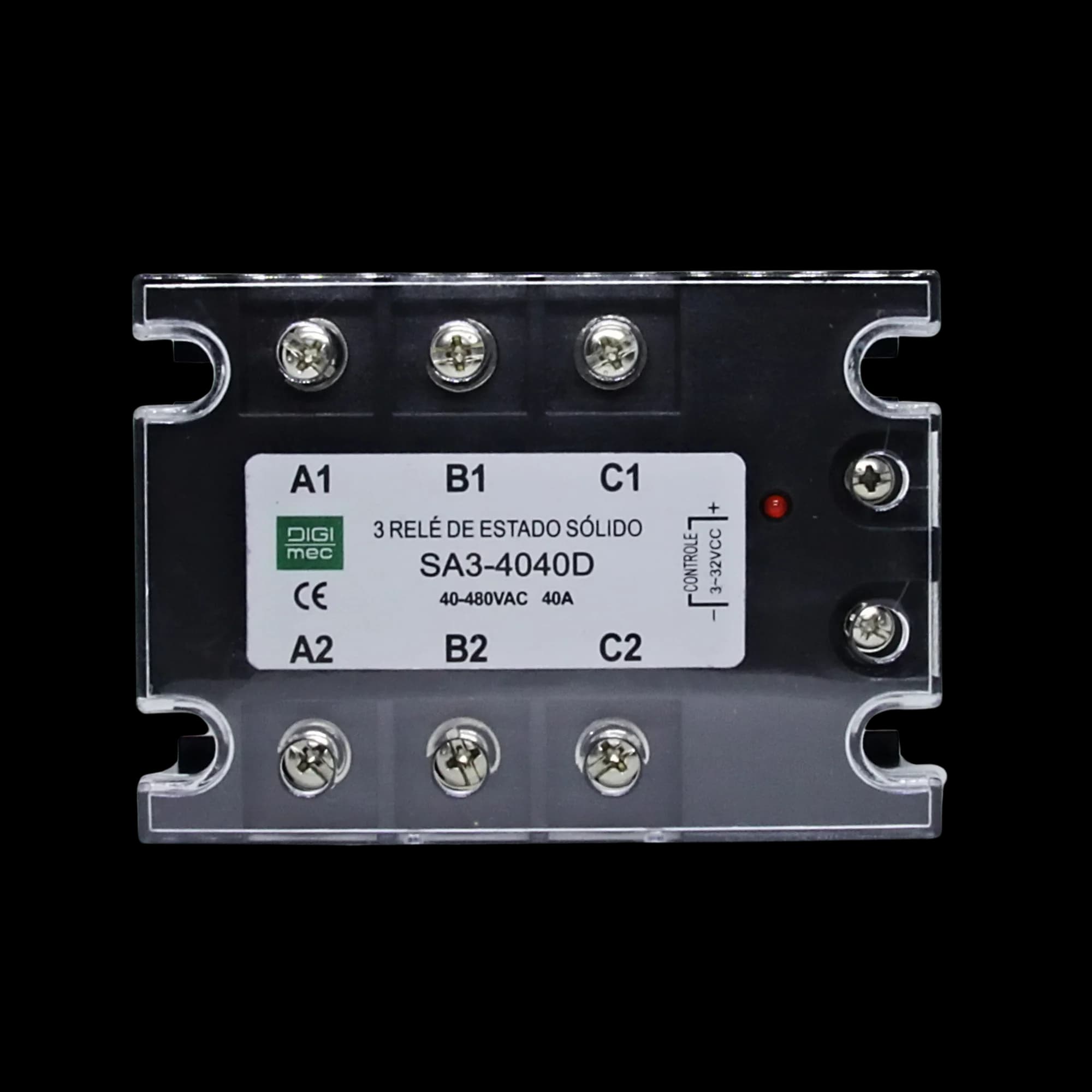 Rele de Estado Sólido Trifásico 40Amp. 480Vca 3-32Vcc SA3-4040D Digimec