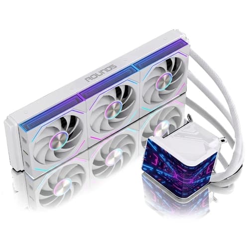 WATERCOOLER R5 HORIZON WHITE ARGB TELA PANORAMICA CURVA DE 6,67 360MM TDP 300W