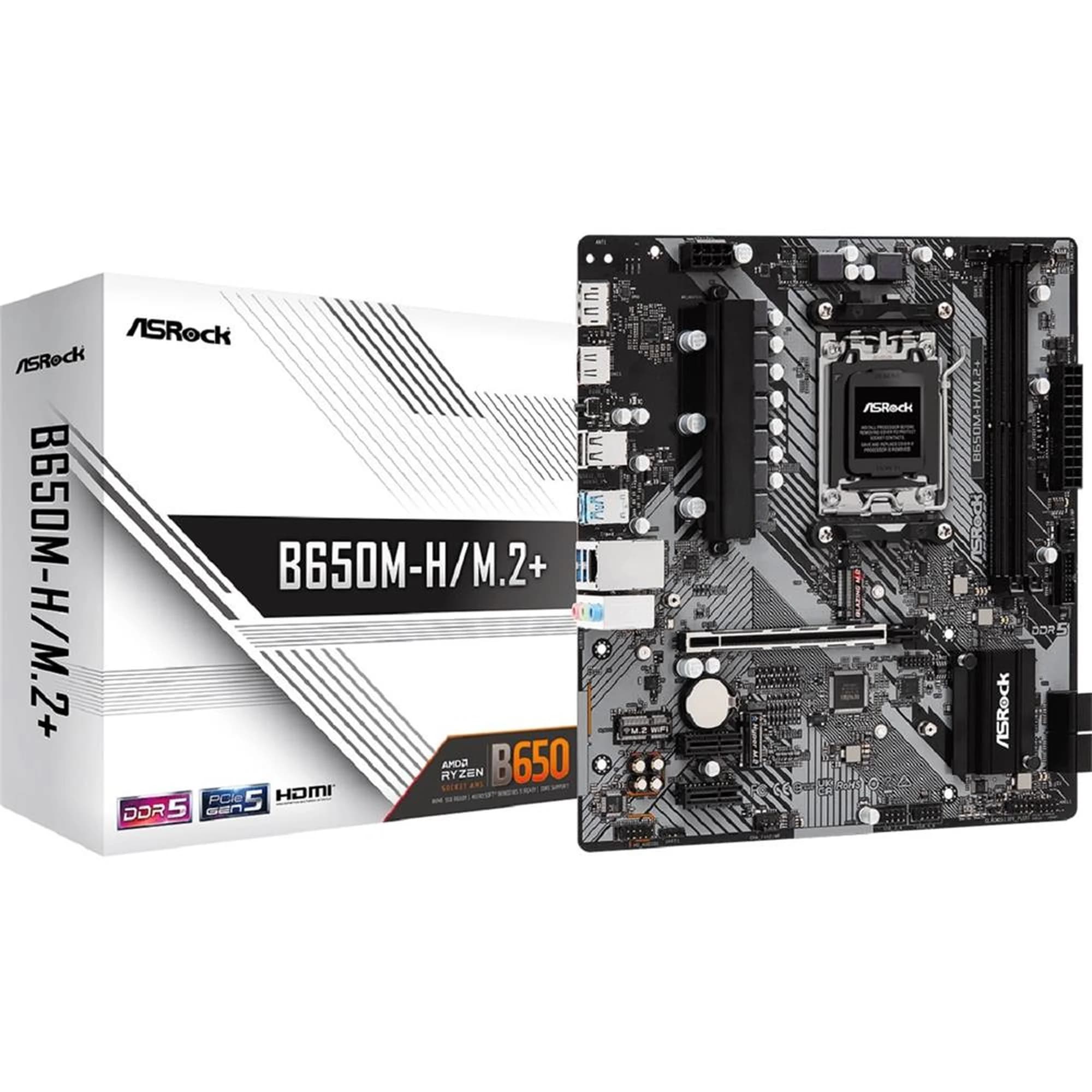 PLACA MAE ASROCK B650M-H/M2 PLUS AM5, DDR5 SLOT M.2 GEN 5X4, HDMI DP, USB3.2