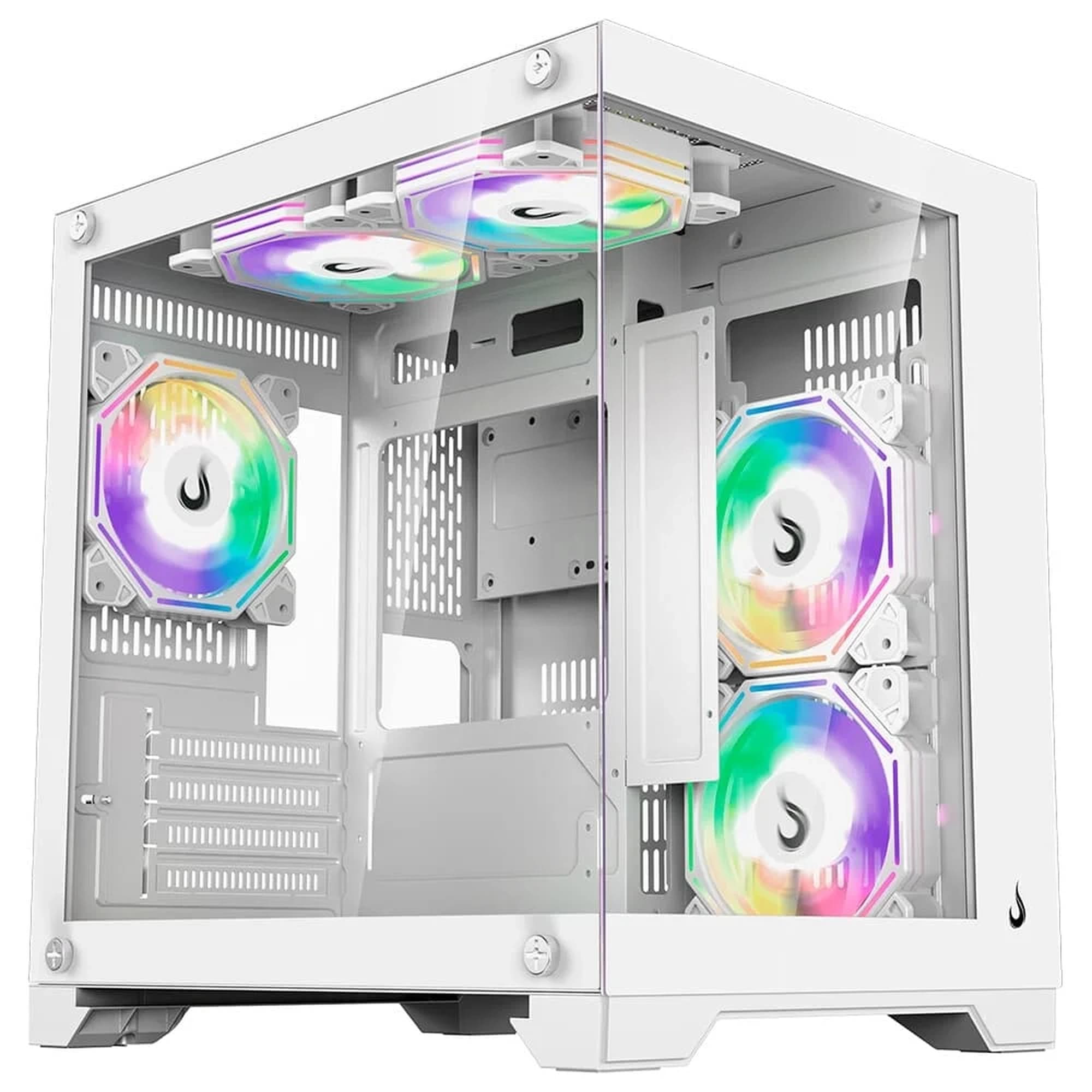 GABINETE GAMER RISE MODE GALAXY GLASS M MINI WHITE SEM FANS RM-GA-GGMN-FW