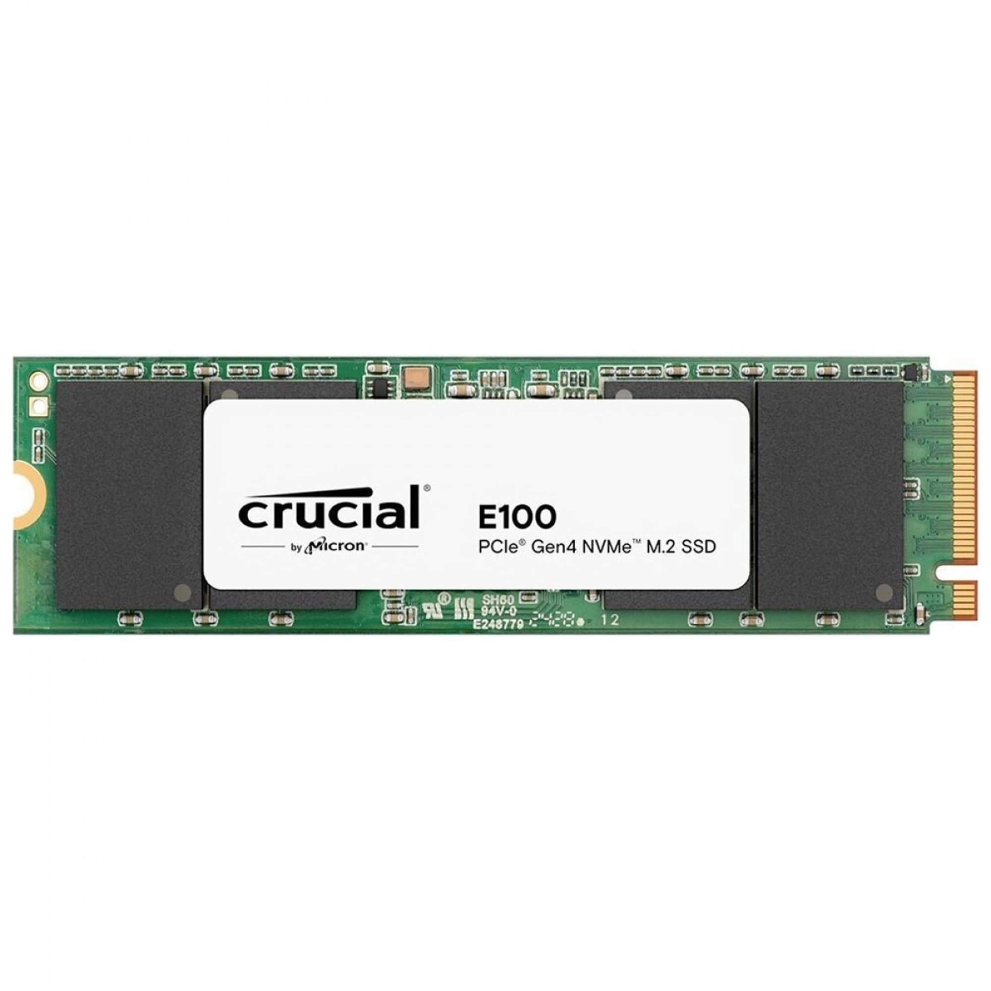 SSD NVME M.2 500GB CRUCIAL E100 PCIE LEITURA 4700MB/S, GRAVACAO 2500MB/S, CT480E100SSD8