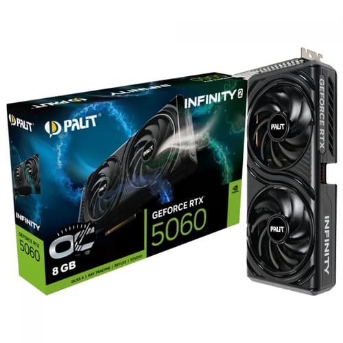 PLACA DE VIDEO GEFORCE RTX 5060 8GB PALIT INFINITY 2 OC GDDR7, DLSS, RAY TRACING, NE75060V19P1-GB2063L