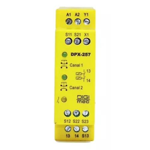 Rele de Segurança NR12 Bi Manual DPX-257 24Vca/Vcc T158 Digimec